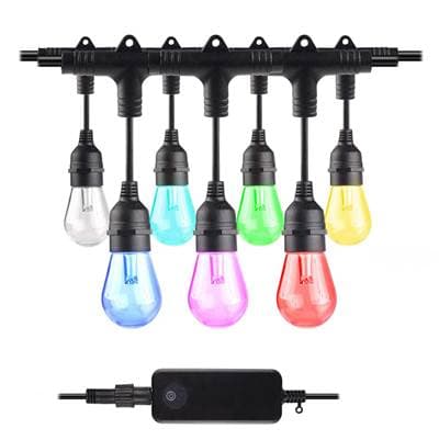 Bulbrite 36' Smart String Light 18 Sockets W Led 0.3W S14 Clear Plastic Lamps by Bulbrite