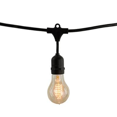 Bulbrite 48' String Light Set W/nostalgic A19 Lamps - String Light - Black - Bulbs Included: 25W...