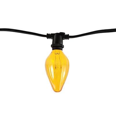 Bulbrite 14' String Light 10 Sockets Kit Black W/15w Fiesta Amber E12 Lamps by Bulbrite