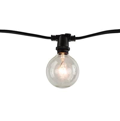 Bulbrite 14' String Light 10 Sockets Kit Black W/11w G16 Clear 120V E12 Lamps - String Light -... by Bulbrite