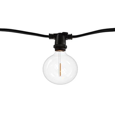 Bulbrite 14' String Light 10 Sockets 16'' Spacing E12 Black Kit - W/1W Plastic Led G16 Clear...