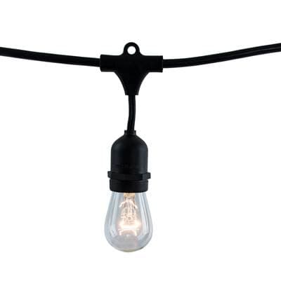 Bulbrite 30' String Light 12 Sockets 30'' Spacing E26 Black Kit - W/11w S14 Clear Lamps by Bulbrite
