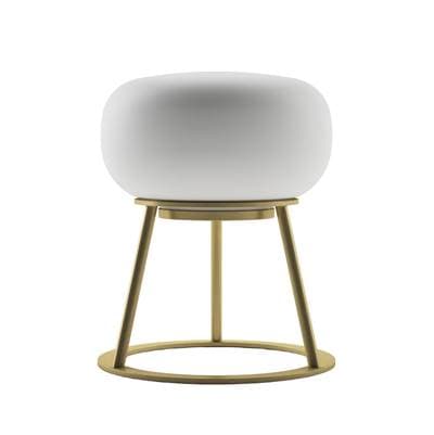 Bulbrite Cordless Table Lamp Tripod Brushed Brass Oval Glass