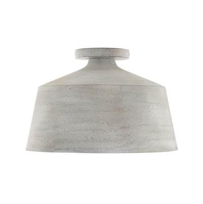 14''W x 9''H Quarry 1-Light Tapered Metal Semi Flush in Stucco