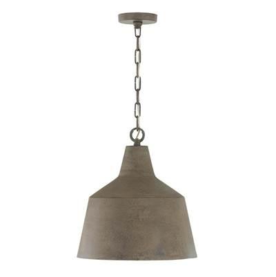 15.50''W x 17''H Quarry 1-Light Tapered Metal Pendant in Clay