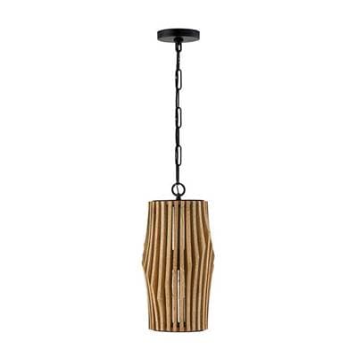 Capital Lighting 1 Light Pendant - Light Wood Matte Black by Capital Lighting