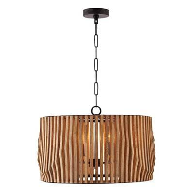 Capital Lighting 4 Light Pendant - Light Wood Matte Black by Capital Lighting