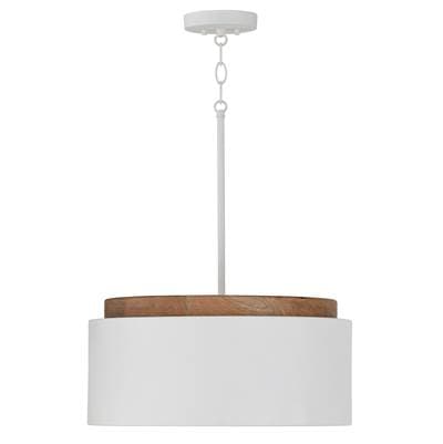 Capital Lighting 1-Light Pendant - Light Wood White by Capital Lighting
