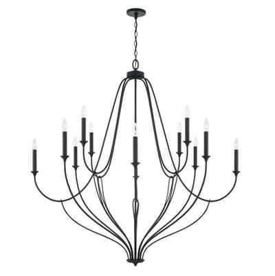 Bentley 12-Light Chandelier in Black Iron