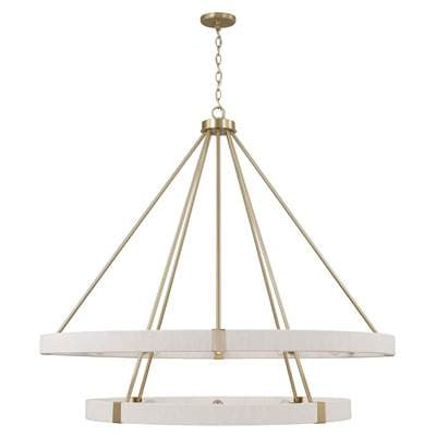 Capital Lighting 48'' W X 41'' H 20-Light Two-tier Chandelier in Matte Brass with Bleached... by Capital Lighting