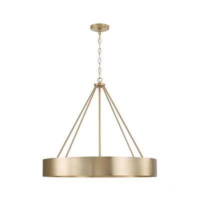 27.50''W x 24.25''H 4-Light Modern Circular Metal Chandelier in Matte Brass by Capital Lighting