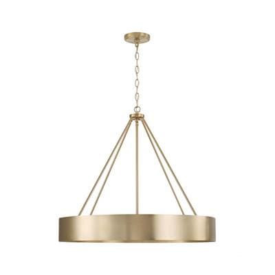 Capital Lighting 27.50''W X 24.25''H 4-Light Modern Circular Metal Chandelier - Matte Brass by Capital Lighting