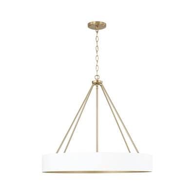Capital Lighting 27.50''W X 24.25''H 4-Light Modern Circular Metal Chandelier in Matte White with... by Capital Lighting