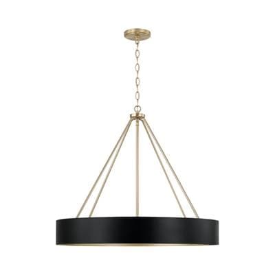 Capital Lighting 27.50''W X 24.25''H 4-Light Modern Circular Metal Chandelier in Matte Black with... by Capital Lighting
