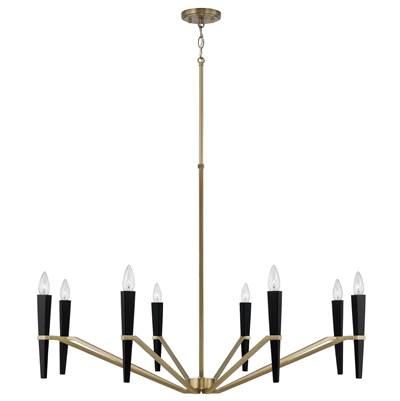 40'' W x 27'' H 8-Light Chandelier in Aged Brass and Black by Capital Lighting