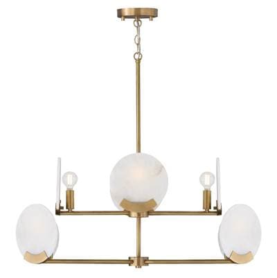 Capital Lighting 36'' W X 13'' H 8-Light Two-tier Chandelier in Aged Brass with Natural Alabaster... by Capital Lighting
