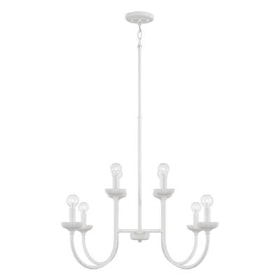 Capital Lighting 32.5'' W X 26'' H 8-Light Chandelier in Matte White with Handcrafted Fluted... by Capital Lighting