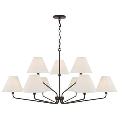 Capital Lighting 46'' W X 22.5'' H 9-Light Angular Two-tier Chandelier in Espresso with Tapered... by Capital Lighting