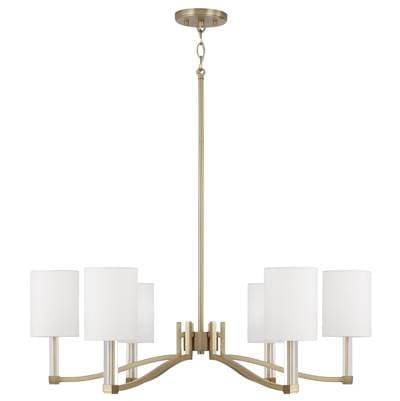 Capital Lighting 40'' W X 18.5'' H 6-Light Chandelier in Matte Brass with Clear Acrylic Accents... by Capital Lighting