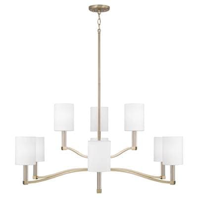 Capital Lighting 32'' W X 9.25'' H 9-Light Two-tier Chandelier in Matte Brass with Clear Acrylic... by Capital Lighting