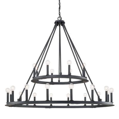 Capital Lighting 24 Light Chandelier - Black Iron by Capital Lighting