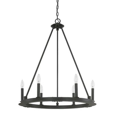 Capital Lighting 6 Light Chandelier - Black Iron by Capital Lighting