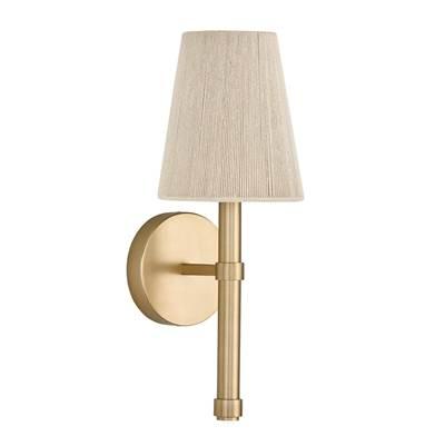 5'' W x 14'' H 1-Light Wallchiere Sconce in Matte Brass with Tapered Bleached Natural Rope Shade by Capital Lighting