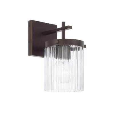 5.5'' W x 10.75'' H 1-Light Sconce in Oil Rubbed Bronze with Clear Beveled Fluted Glass
