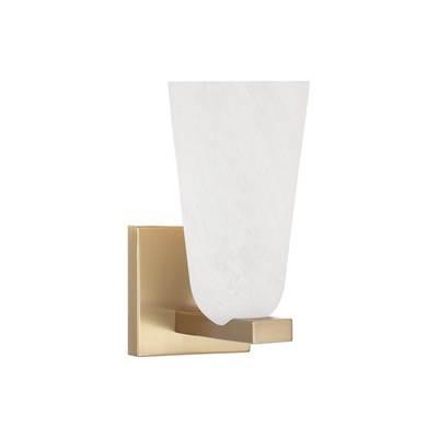 4.75'' W x 9'' H 1-Light Sconce in Matte Brass with Faux Alabaster Glass by Capital Lighting