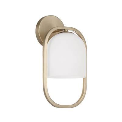 Capital Lighting 7.5'' W X 14'' H 1-Light Capsule Sconce in Matte Brass with Soft White Glass -...