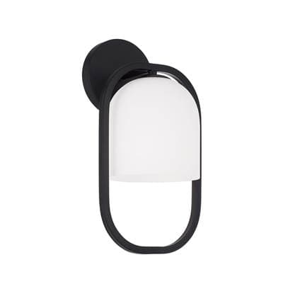 Capital Lighting 7.5'' W X 14'' H 1-Light Capsule Sconce in Matte Black with Soft White Glass -...