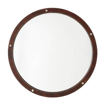 Capital Lighting Decorative Wooden Frame Mirror - Dark Wood and Polished Nickel by Capital Lighting