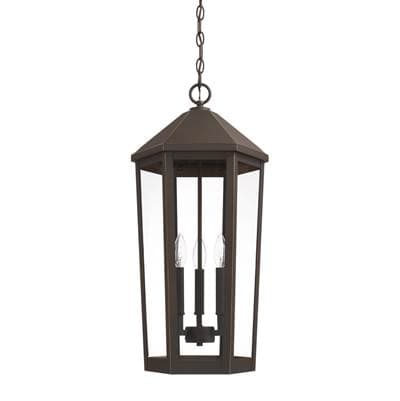 Capital Lighting 3 Light Outdoor Hanging Lantern - Oiled Bronze by Capital Lighting