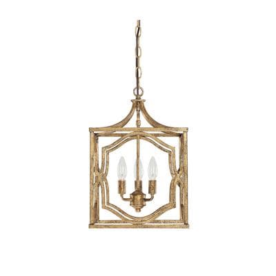 Capital Lighting 3 Light Foyer; Includes Flush Mount Option - Antique Gold by Capital Lighting