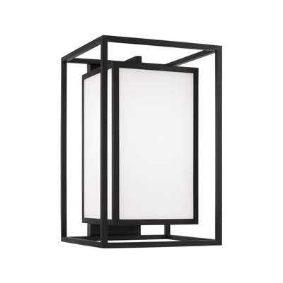 12.50''W x 19.50''H 1-Light Outdoor Modern Square Rectangle Wall Lantern in Black with Soft White Glass by Capital Lighting