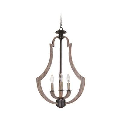 Craftmade Winton 3 Light Foyer in Weathered Pine/bronze