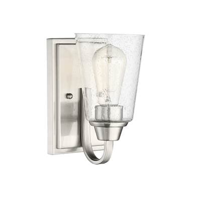 Craftmade Grace 1 Light Wall Sconce in Brushed Polished Nickel (clear Seeded Glass) - Brushed...