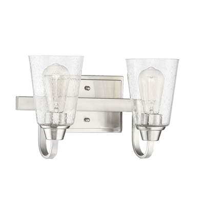 Craftmade Grace 2 Light Vanity in Brushed Polished Nickel (clear Seeded Glass) - Brushed Polished... by Craftmade