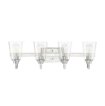 Craftmade Grace 4 Light Vanity in Brushed Polished Nickel (clear Seeded Glass) - Brushed Polished...