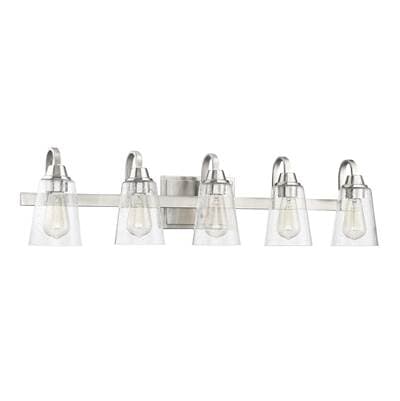 Craftmade Grace 5 Light Vanity in Brushed Polished Nickel (clear Seeded Glass) - Brushed Polished... by Craftmade