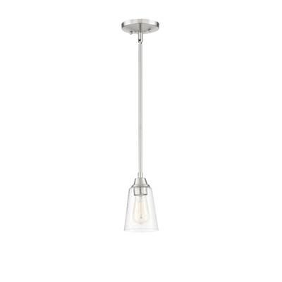 Grace 1 Light Mini Pendant in Brushed Polished Nickel (Clear Seeed Glass)
