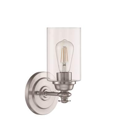 Dardyn 1 Light Wall Sconce in Brushed Polished Nickel (Clear Glass)