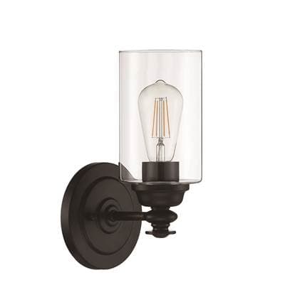 Craftmade Dardyn 1 Light Wall Sconce in Flat Black (clear Glass) by Craftmade