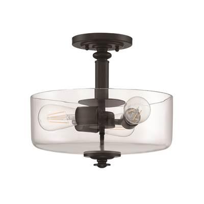 Dardryn 3 Light Convertible Semi Flush in Flat Black (Clear Glass)