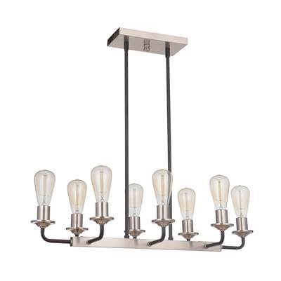Craftmade Randolph 8 Light Island in Flat Black/brushed Polished Nickel - Flat Black Brushed...