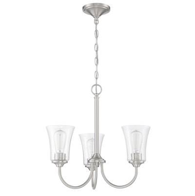 Gwyneth 3 Light Chandelier in Brushed Polished Nickel