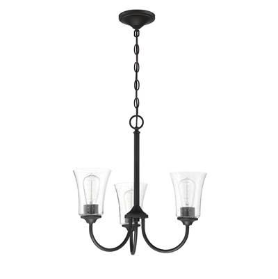 Gwyneth 3 Light Chandelier in Flat Black