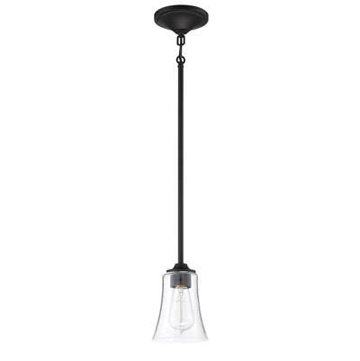 Gwyneth 1 Light Mini Pendant in Flat Black
