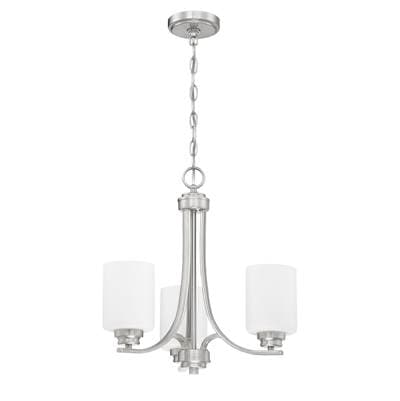 Craftmade Bolden 3 Light Chandelier in Brushed Polished Nickel (white Glass) - Brushed Polished... by Craftmade