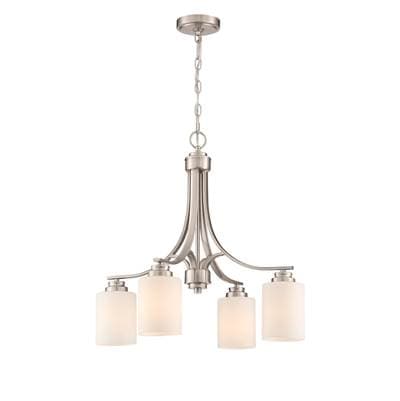 Craftmade Bolden 4 Light Chandelier in Brushed Polished Nickel (white Glass) - Brushed Polished...